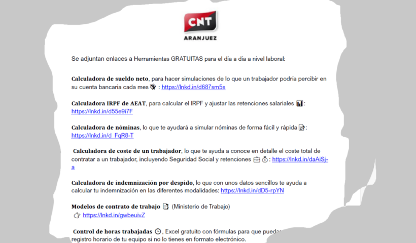 Enlaces para calcular todo lo relacionado con nóminas, despidos...