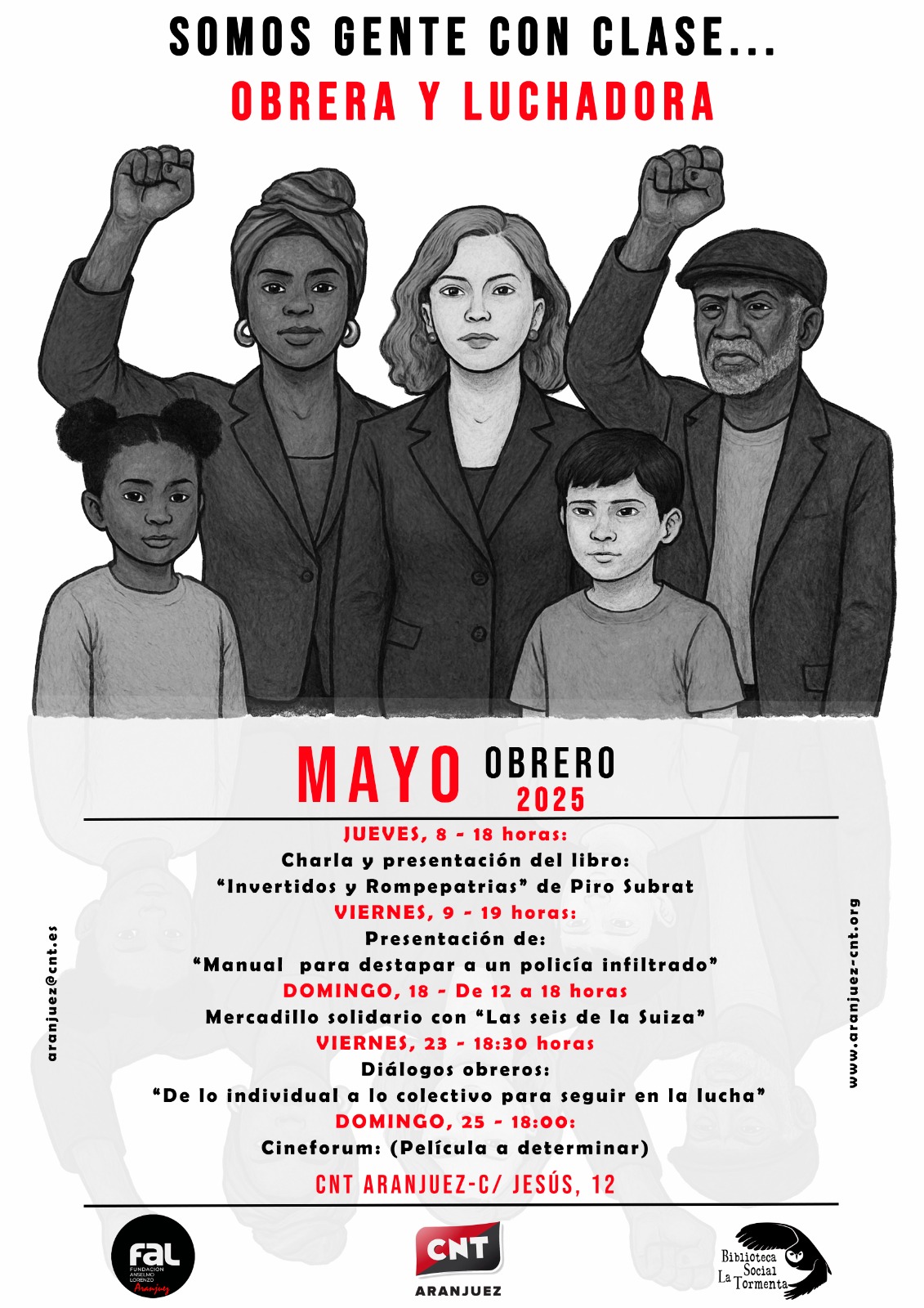 Programación del mayo obrero de 2025 de la CNT de Aranjuez